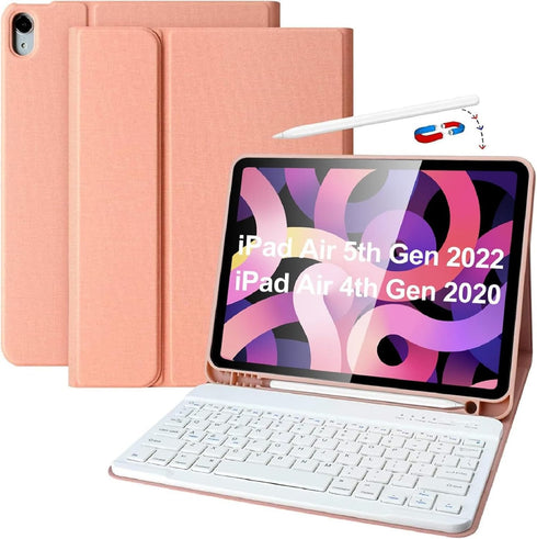 KBCASE Keyboard Case for iPad Air 11-inch (M2) 2024, Detachable Bluetooth Keyboard Tablet Case with Pencil Holder