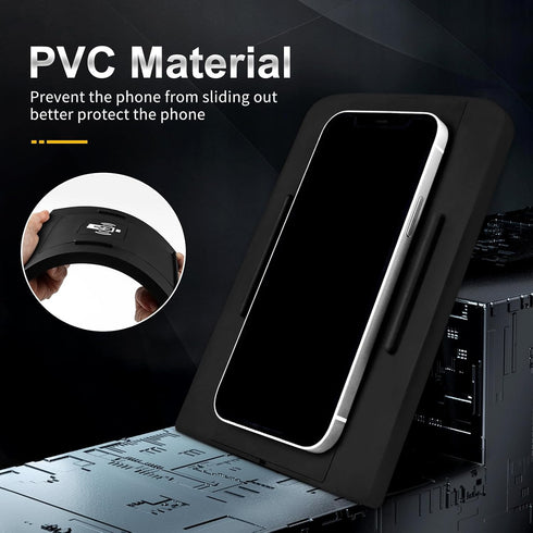 Wireless Phone Charging Pad, Silicone Material Dual Charging Ports Charger Station with 15W Adapter for Smartphone for