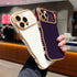 LCHULLE iPhone 15 Pro Max Case for Women, Cute Wave Frame with Love Heart Raised Camera Protection, Dark Purple