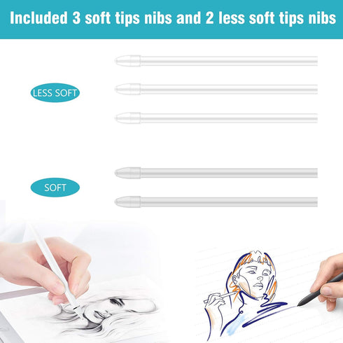 Replacement Tips for Galaxy Note 8/9 Tab 4, Pen Nibs with Tweezer Removal Tool (White)