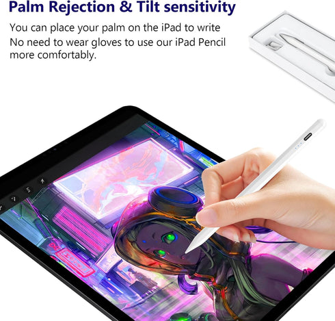 Apple Pencil Stylus Pen for iPad 10/9/8/7/6, iPad Air 5/4/3, iPad Pro (11/12.9), iPad Mini 6/5, Fast Charge