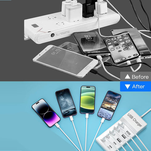 Generic 10-Port USB C Fast Charger, Portable Charging Station, Suitable for Various Devices, Compatible with iPhone