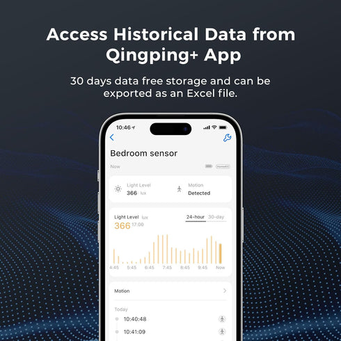 Qingping Motion & Light Sensor, Works with Apple HomeKit via Thread or Bluetooth, Long Standby Time for Automation