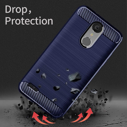 Slim Thin Soft Flexible TPU Carbon Fiber Shockproof Texture Protective Cover for LG Aristo 2, Compatible with LG
