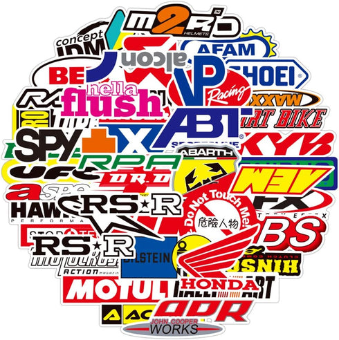 100 pcs/Pack Fashion Motocross Motorcycles Dirt Bike Stickers, No Repetition Vinyl Cool Stickers for Travel Cases