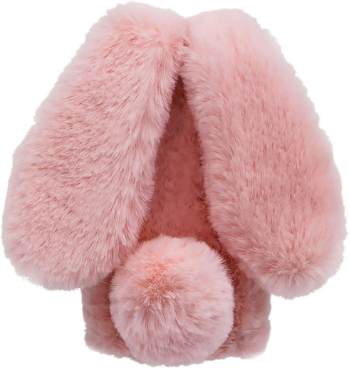 Rabbit Case for LG Stylo 6, Cute 3D Bunny Ears Soft Furry Hairball, TPU Bumper Protective Skin Cover for Women Girls
