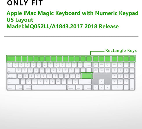 Ultra Thin Silicone Full Size Wireless Bluetooth Numeric Keyboard Cover Skin for iMac Magic Keyboard with Numeric Keypad MQ052LL/A A1843 2017 2018 Release US Layout(Creative Characters)