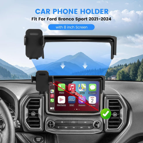 FETUSI 2021-2024 8-Inch 360 Car Phone Holder Fit for Ford Bronco Sport Auto Interior Accessories Screen Fixed Clip