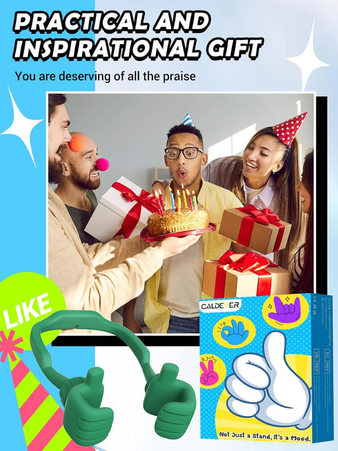 CALDEVER Gifts for Teens Boys Girls Cell Phone Holder: Mens Gifts for Women Adults Thumbs Up Phone Stand Gifts for Kids