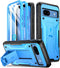Poetic Revolution Case for Google Pixel 8A 5G, Blue, Full Body Rugged, 20FT Drop Tested, Kickstand, Built-in Screen