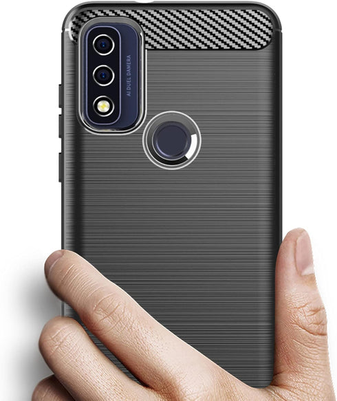Osophter for Moto G Pure Case with 2pcs Screen Protector, Shock-Absorption Flexible TPU Rubber Protective Cover (Black)