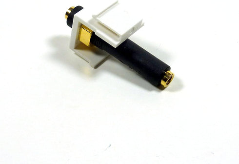3.5mm Keystone Snap-in Stereo Jack, White Female Modular Coupler for Wall Plate