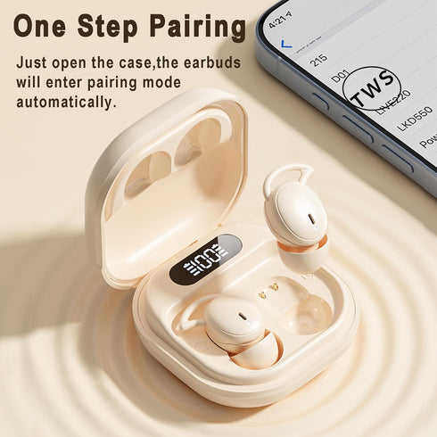 Wireless Sleep Earbuds, Bluetooth 5.3 Headphones for Side Sleepers, 32H Playback, Waterproof Earphones
