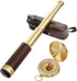 Laupha Retro Pirate Telescope Zoomable 25x30 Spyglass Portable Collapsible Handheld Telescope Vintage Monocular
