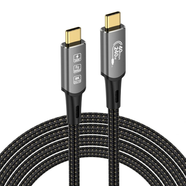 USB4 Cable with Thunderbolt 4, 240W Charging Cable, 40 Gbps Data Cable, 8K @ 60Hz 4K120Hz HDR, USB C to USB C for Hub,