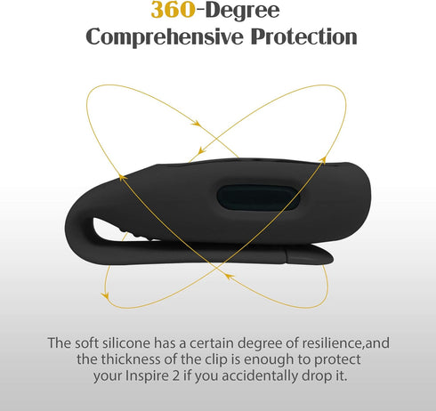 HSWAI 3-Pack Clips Replacement for Fitbit Inspire 2/Fitbit Inspire 3 - Soft Comfortable Silicone Clip 360° Protection