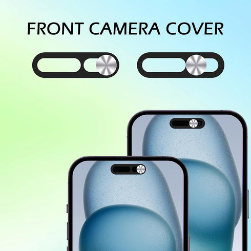 EYSOFT 15/15 Plus/15 Pro/15 Max/14 Pro/14 2 Pack-Silver Webcam Cover,Front Camera Cover Compatible for iPhone Pro Pro