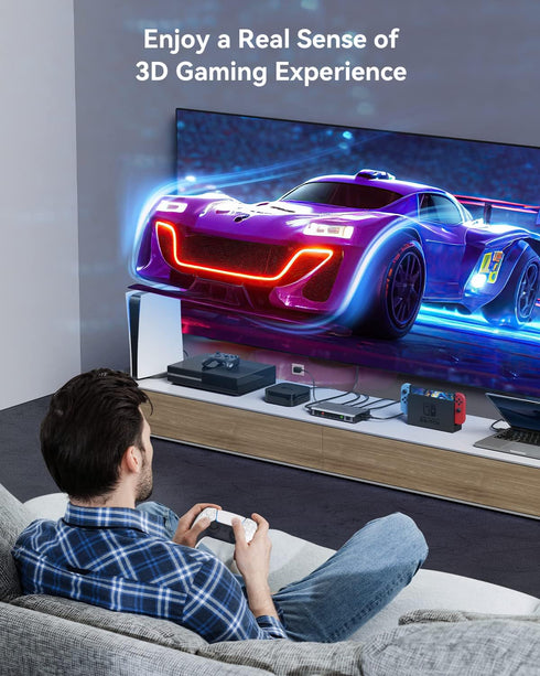 GANA HDMI Switch 5 in 1 Out 4K@60Hz, HDMI Splitter Switcher with Remote, Compatible with Xbox, PS5, Blu-Ray Player