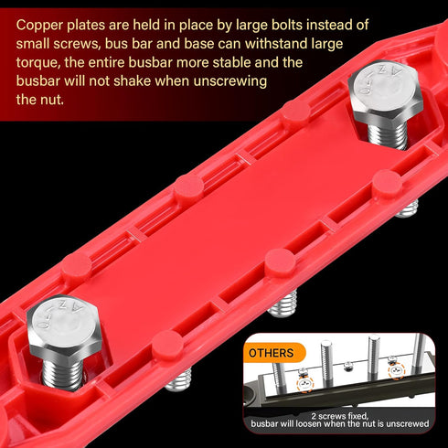 12V 150A 5/16" 12-48V FEITON Power Distribution Block, Bus Bar, Studs Terminal Strip, Heavy Duty Terminal Block