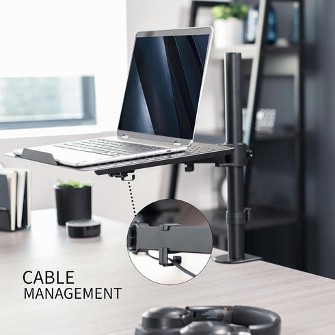 VIVO Single Laptop Notebook Desk Mount Stand - Fully Adjustable for Up to 17 inch Laptops, Black