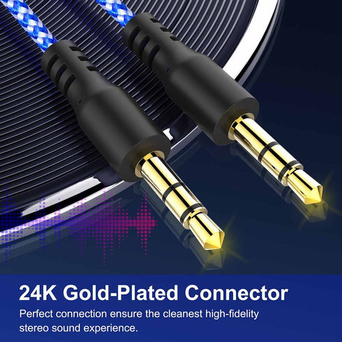 7 Pack 3.5mm AUX Cord for Car, Auxiliary Audio Cable, Stereo AUX Cable with Flexible Nylon Braided Cords for Car iPad