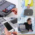 ORIENT FAMULAY Waterproof Travel Organizer, Double Layer Large Shockproof Cable Bag for Electronic Accessories - Gray