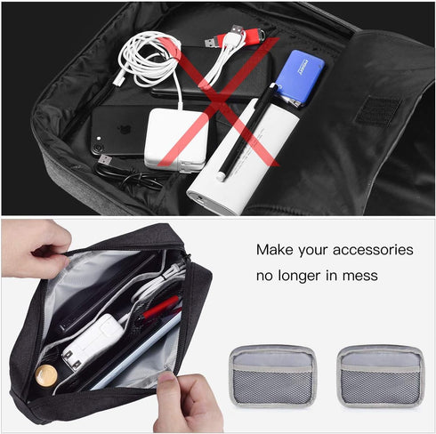 imComor Universal Electronics Accessories Case - 2-Pack Portable Soft Carrying Case Bag Wire Cable Organizer for Hard