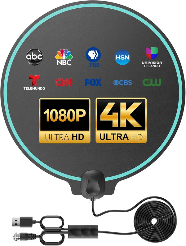 RTKJEQQ TV Antenna for Smart TV Indoor, Digital Antenna with 360 Signal Reception