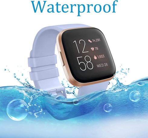 Sport Bands Compatible with Fitbit Versa 2, Classic Soft Silicone Replacement Wristbands for Smart Watch (Large, Baby