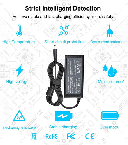 65W AC Adapter Charger 18.5V 3.5A Compatible with HP Pavilion G4 G6 G7 G32 G42 G56 G60 G61 G62 G71 G72 DV3 DV4 DV5 DV6