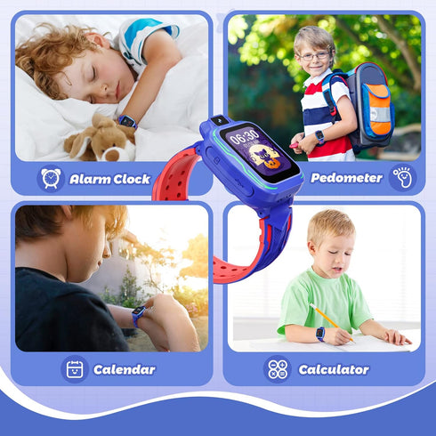 Kids Watch Boys with Camera, Digital Smart Watch Touchscreen with Video, Mp3, Alarm, Pedometer, Games for Age 3-9 Years