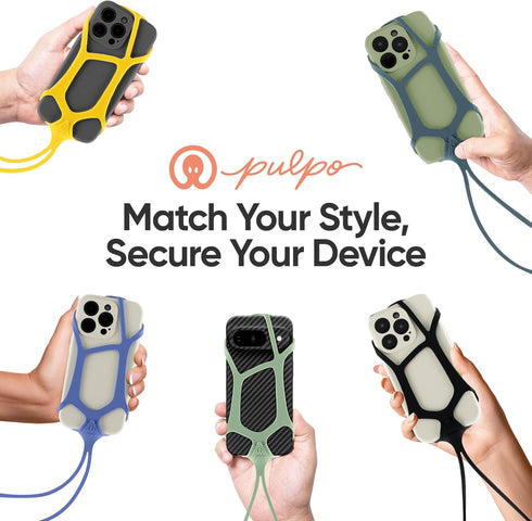Pulpo Safety Phone Leash 6.1 6.8 Pulpo Safety Cell Phone Lanyard Grey Fits Smartphones to - Anti Theft Phone Strap