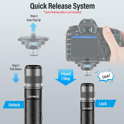 SIRUI SVM-E Carbon Fiber Extension Rod for P-Series and SVM-Series Camera Monopod, 12.6” Quick Release