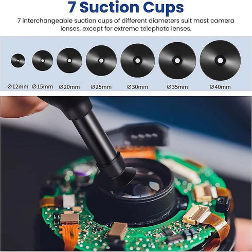 CHICHIYANG 7pcs Set Lens Sucker Kit, Suction Pen and Suction Cups, Changeable Anti-Static, ESD Conductive Silicone