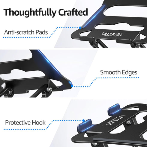 Urmust 10-15.6"(Black) Laptop Notebook Stand Holder Adjustable Laptop Stand Portable Computer Riser Compatible