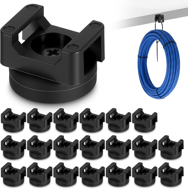 20 Pcs Magnetic Zip Tie Mount Base, Black Magnetic Cable Clip, Multipurpose