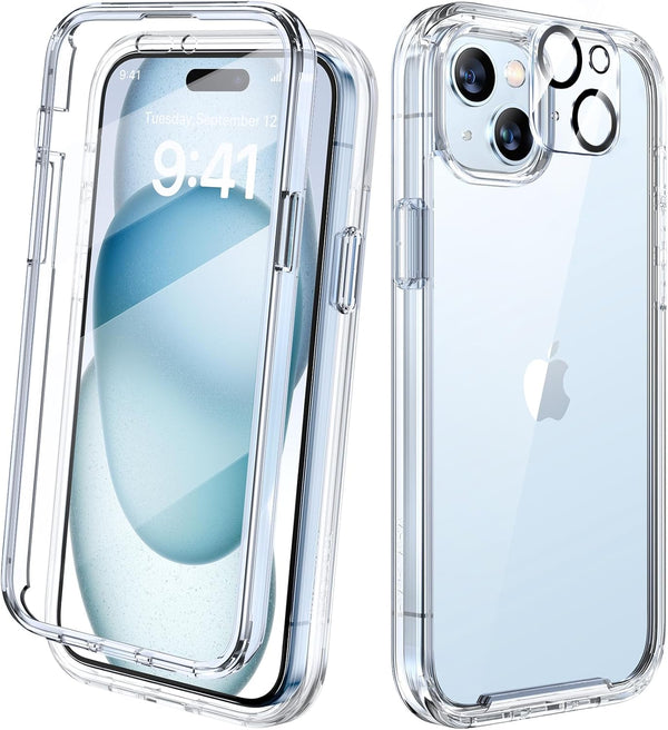 Diaclara Rugged Case for iPhone 15 Plus 6.7'', Full Body with Built-in Touch Sensitive Anti-Scratch Screen Protector -