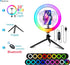 TripodTree 10" 4" 1 Dimmable (STDLR10-V2) Selfie Ring Light with Desktop Tripod Stand & Phone Holder, LED Ringlight