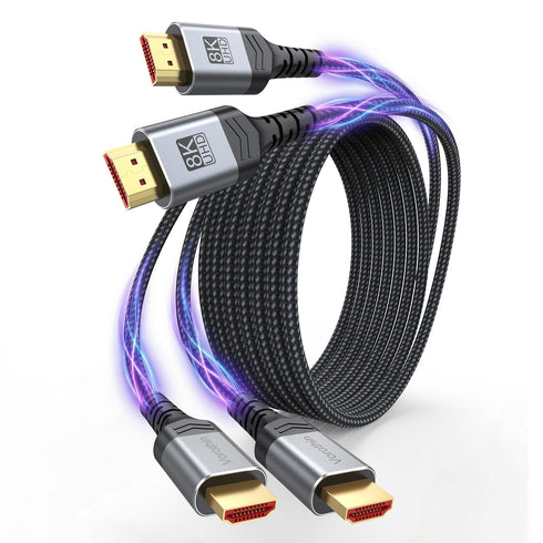 Vorothin 8K HDMI Cable 3 FT 2-Pack, 48Gbps High Speed HDMI 2.1 Cable,