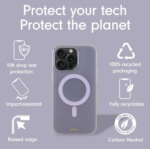 Sonix Protective Phone Case for iPhone 15 Pro - Compatible with Magsafe - 10ft Drop Tested - Jelly Lavender
