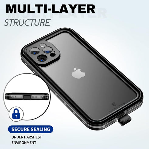 BEASTEK iPhone 12 Pro Waterproof Case, TRE Series Shockproof Dustproof Underwater IP68 Full Body Protective Cover with