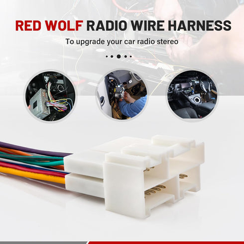 1999-2002 RED WOLF Car Radio Wiring Harness W/Wire Connector for GMC Chevy Chevrolet Sierra Suburban to Install