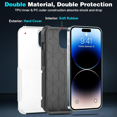 Shopify SEO Optimized:
iPhone 14 Pro Max Case - Cute White Leopard, Heavy-Duty 5-in-1, 2 Screen Protectors & 2 Camera