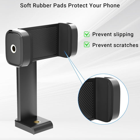 Voinap 360 180 17 16 15 S25, Phone Tripod Mount with Cold Shoe, Rotation & TiltTilting Cell Phone Clamp Adapter