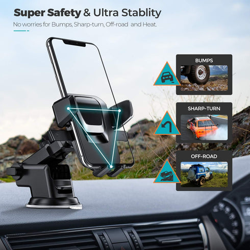 ORIbox Car Phone Mount, Dashboard Holder with Washable Strong Sticky Gel Pad for All Cell Phones.