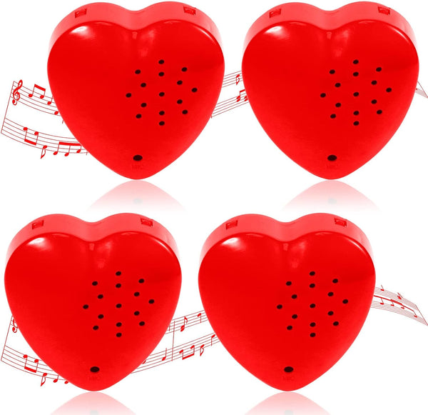 Civaner 4 Pack 60 Seconds Voice Recorder for Stuffed Animal Heart Red Push
