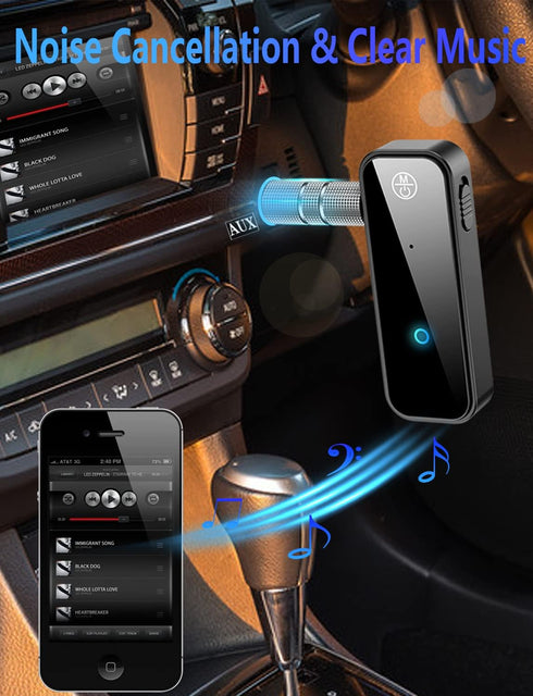 Bluetooth 5.0 Adapter, 3.5mm Jack Aux Dongle, 2-in-1 Wireless Transmitter Receiver for Car, TV Audio, Headphones,