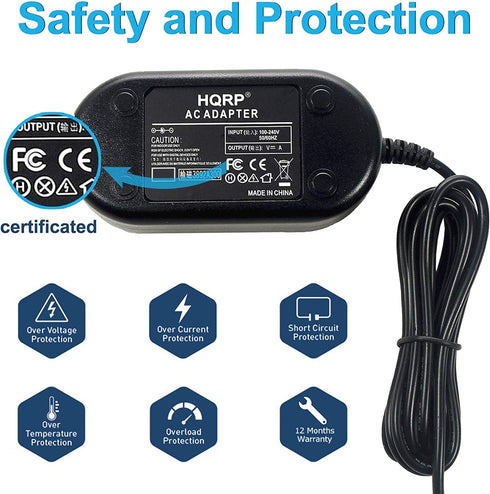 HQRP AC Adapter Charger for JVC Everio GZ-MG130 GZ-MG130U GZ-MG155 GZ-MG155U GZ-MG255 GZ-MG255U GZ-MG330 + Euro Plug