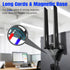 Eightwood 7 6GHz 5GHz 2.4GHz 7 WiFi Antenna Tri-Band RP-SMA Antenna with Magnetic Base for PC Desktop Computer Gaming