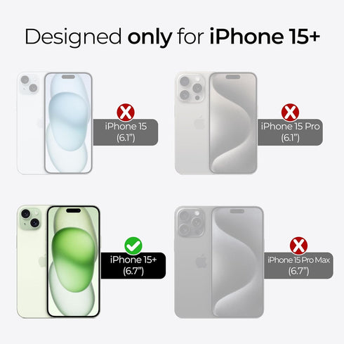 ArmorSuit 3 Pack Glass Screen Protector for iPhone 15 Plus Tempered Glass MilitaryShield Case Friendly (w/Alignment Tool)